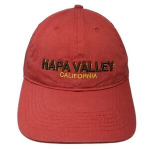 SNCO Napa Valley California Red Baseball Cap One Size Strapback Hat Embroidered